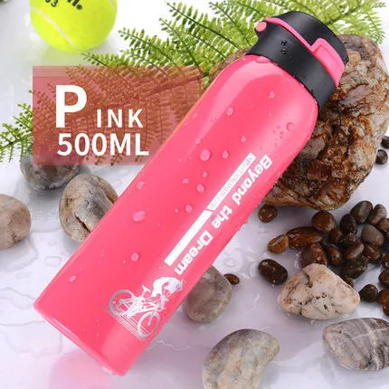 500 мл BPA бесплатно Изолированная Спортивная уличная автоматическая кружка кофейная чашка из нержавеющей стали Термос бутылка для воды вакуумная колба дорожная чайная кружка - Цвет: Розовый