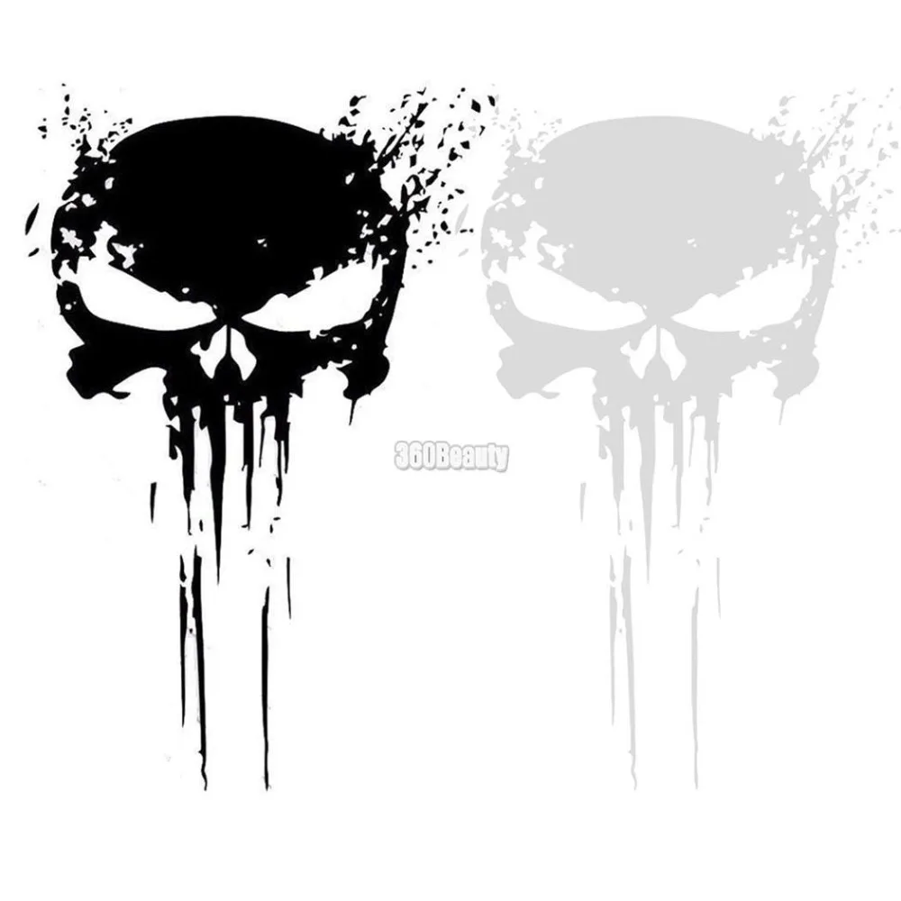 

15*10CM Car Stickers Punisher Skull Vinyl Motorcycles Decoration Styling Auto Fender Accessories for Dodge Jeep Peugeot Honda