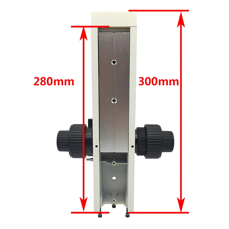 Coaxial Coarse and Fine Focusing Adjustable Mechanism Zoom Stereo Microscope Rack and Pinion Focus Arm Height 300 mm