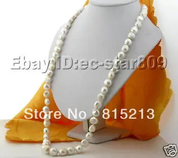 

ddh001608 33" white baroque freshwater pearl necklace magnet