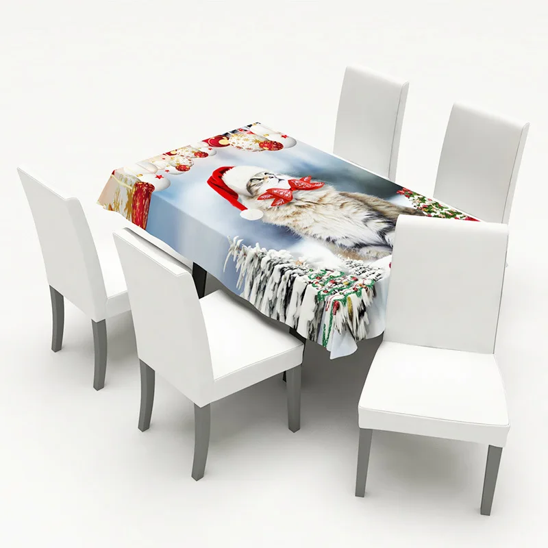 Christmas Cat Pattern Spandex Chair Covers For Event Party Home Dining Decor Elastic Chair Cover Quality Slipcover funda silla