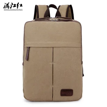 

Factory Direct Sales 2018 new Korean version retro pure color canvas shoulder travel student backpack computer Bag