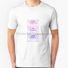 Camiseta de manga corta para hombre Bisexual LGBTQ Vintage Cassette Outline. Camiseta Unisex LOVE IS LOVE para mujer