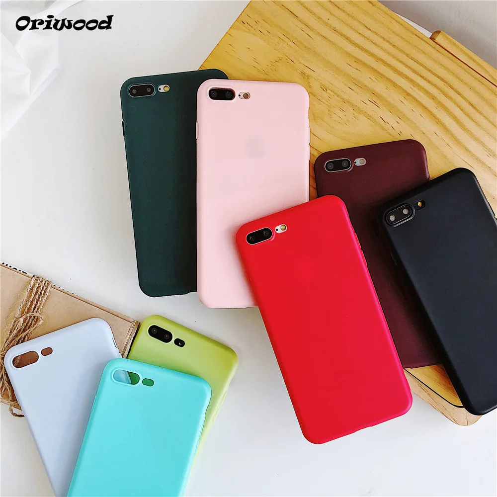 

For iPhone 5S SE Macarons Color Silicone Case For iPhone 7 8 Plus Shockproof Soft TPU Cover For iPhone 6 6S Plus X XS MAX XR