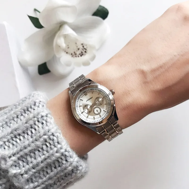 SINOBI, женские модные Стальные наручные часы, люксовый бренд, женские кварцевые часы Geneva, женские наручные часы, Relojes Mujer Saatler