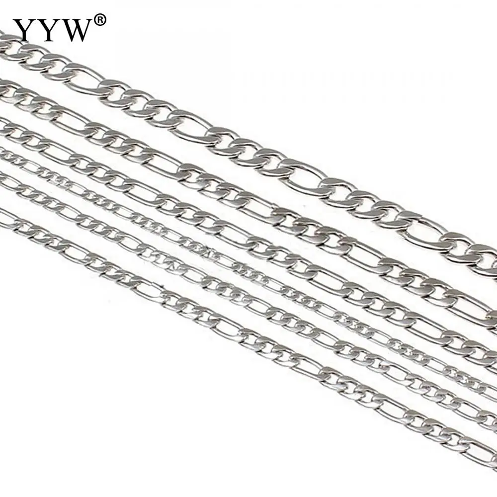 

Stainless Steel Cuban Chain Necklace 6x3x1mm 9x4x1mm Men Link Chain Original Color Statement Necklace Gift Jewelry bijoux femme