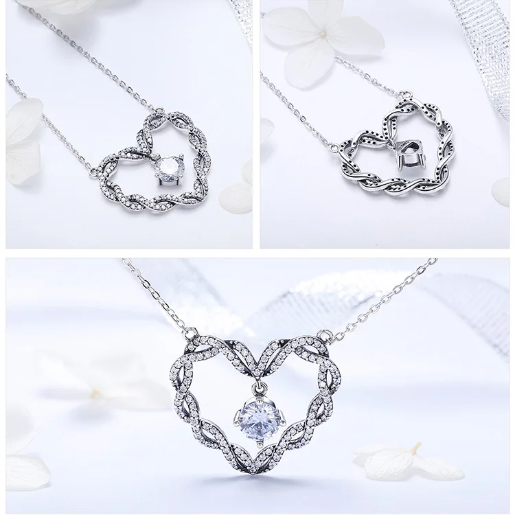 Подарок на день Святого Валентина, 925 пробы, серебряный ангел-хранитель, ожерелье с подвеской в виде пера сердца, ожерелье для девочек, настоящее серебряное ювелирное изделие