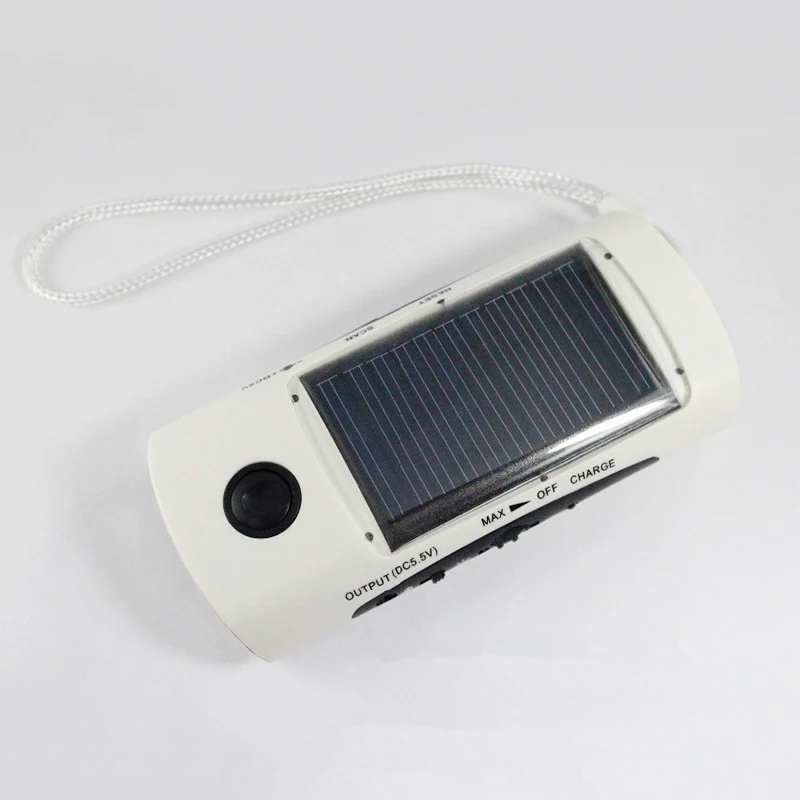 1000mAh/3.7V battery Solar Portable Radio Flashlight Solar Powered