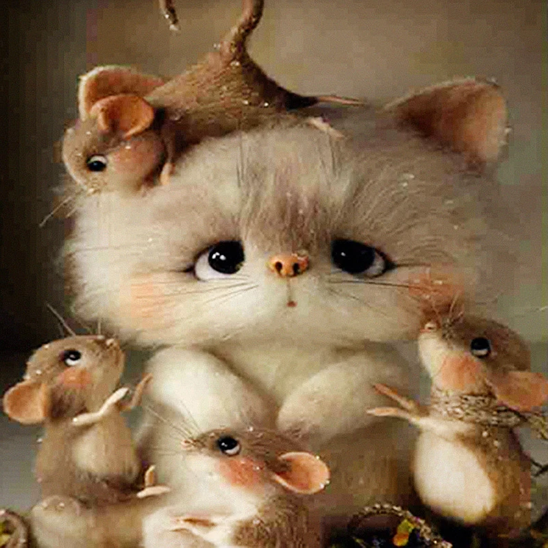

Diy Full Diamond Painting Cute Mouse Family Cross Stitch kit collection Round Diamond Embroidery mosaic pattern kids Gifts