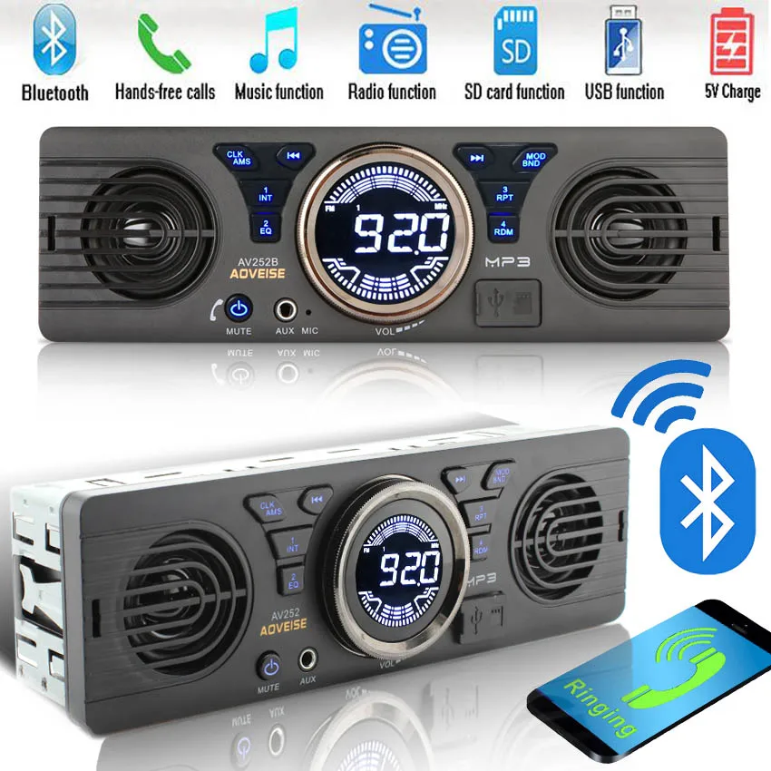 Автомагнитола MP3 плеер аудио стерео Поддержка FM Bluetooth USB SD AUX Встроенный 2 динамика 1 din Авто Аудио плеер Автомобильная электроника