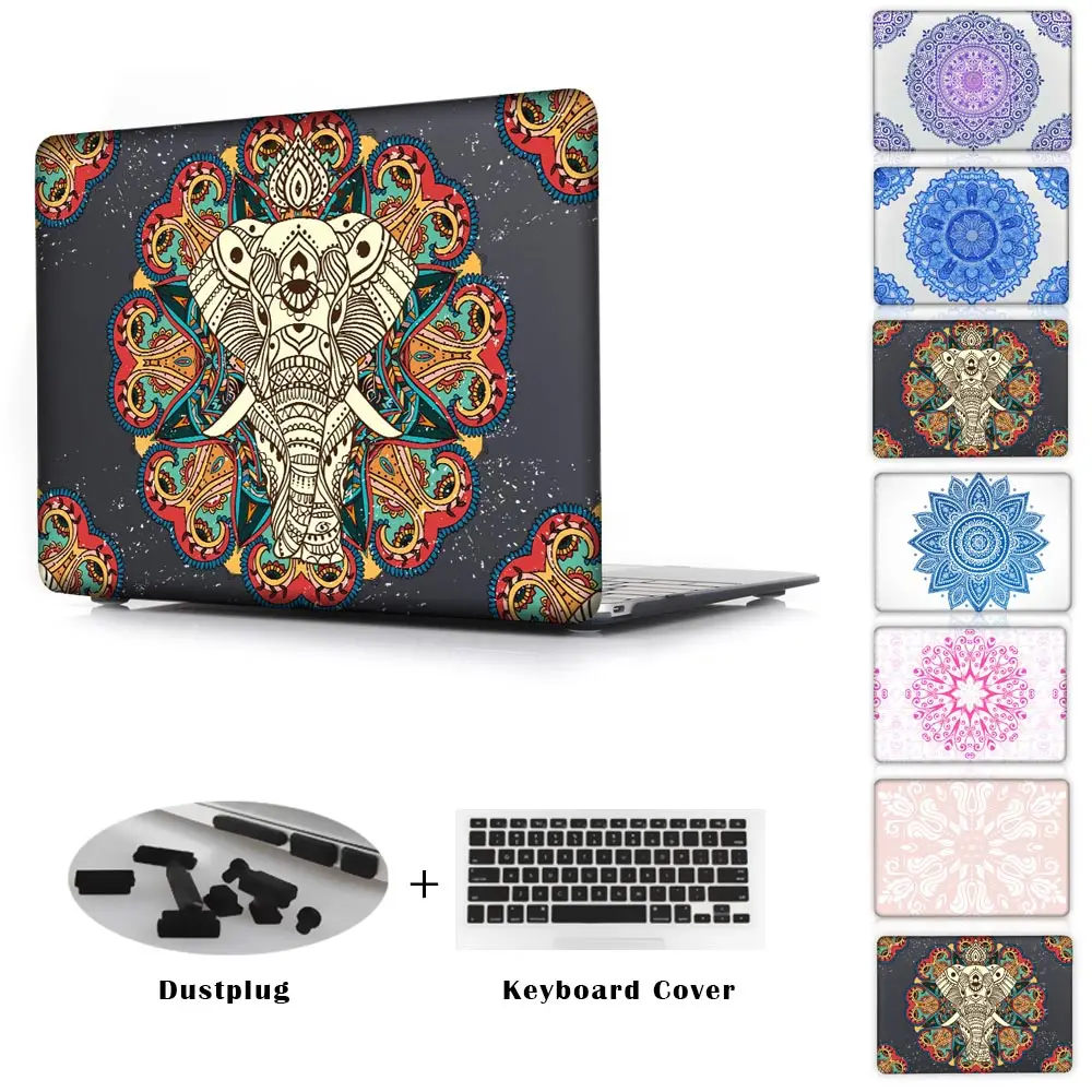 

Ornamental floral Clear case for macbook pro 13 Laptop bag case Clear hard For Macbook Case 11 12 13 15 Air Pro With Retina