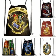 Custom Harry Potter Hufflepuff Drawstring Backpack Bag Cute Daypack Kids Satchel (Black Back) 31x40cm#180531-02-23