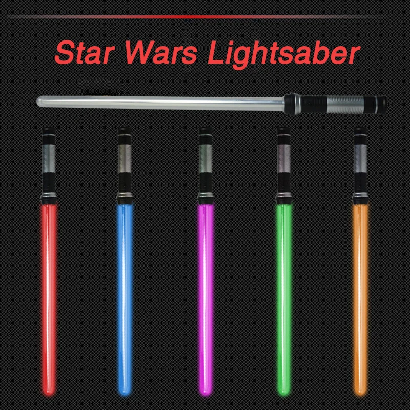 2 Pieces Sound Led Star Wars Lightsaber Cosplay Props Kids Double Light Saber Toy Sword for Boys Christmas Gifts | Игрушки и хобби
