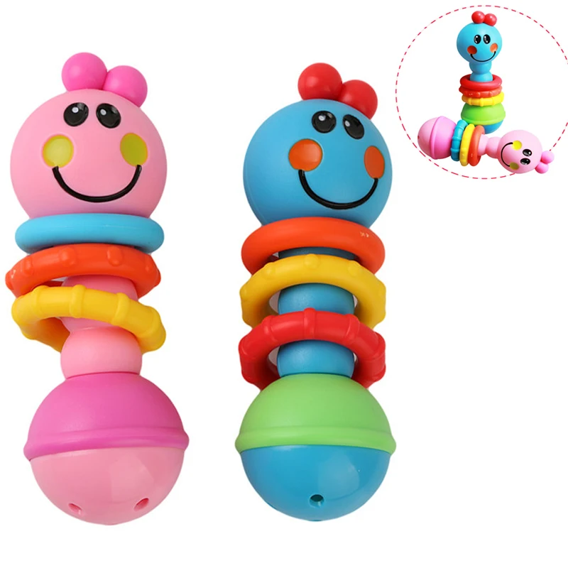 

Baby Toy Fun Little Loud Bell Baby Toy Rattles Caterpillar Develop Baby Intelligence Baby Grasping Toy Plastic Hand Bell Rattle