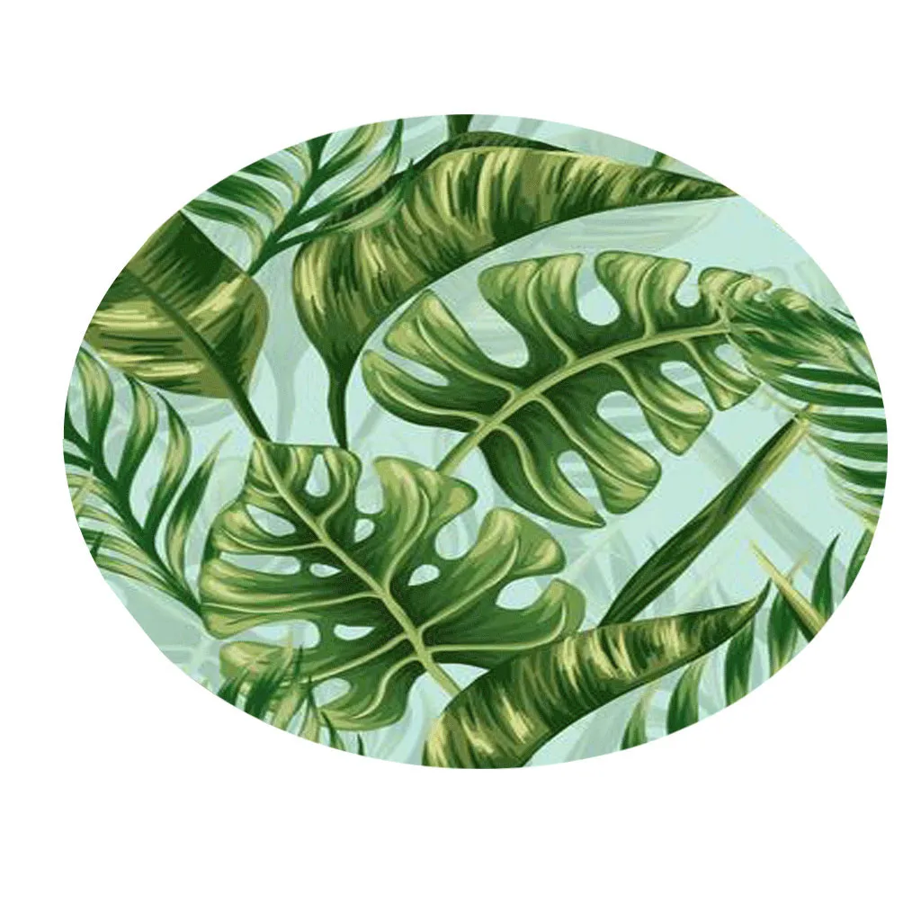 ISHOWTIENDA Botany элементы для ванной коврики мягкие одеяло круглый пыли сопротивление скольжению ванная комната ковры 55 см