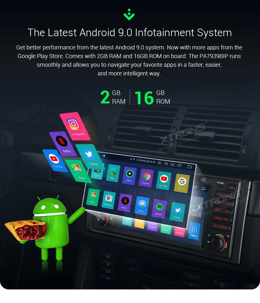 Best 7" Quad-Core 1.5GHz CPU Android 9.0 Pie OS Car DVD Multimedia GPS Radio for BMW E39 M5 1999-2003 & E39 1995-2003 & E38 1994-2001 5