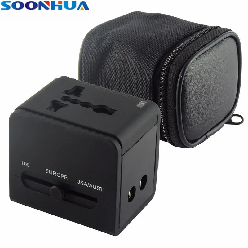 

SOONHUA Portable Universal Dual USB Charger Electric Plug Power Socket Travel Adapter LED Power Indicator With CE UL Certified