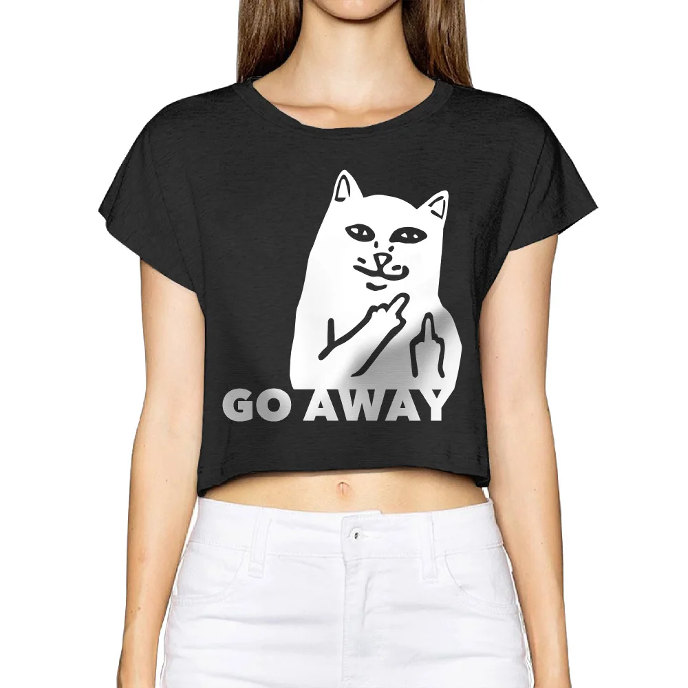 AGARY&EASY Harajuku T Shirt Women 2017 Go away cat design