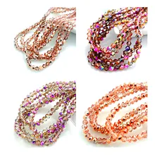 Горячая Распродажа, круглые/двухконусные граненые стеклянные бусины для изготовления ювелирных изделий, 3 мм, 4 мм, 6 мм, 8 мм