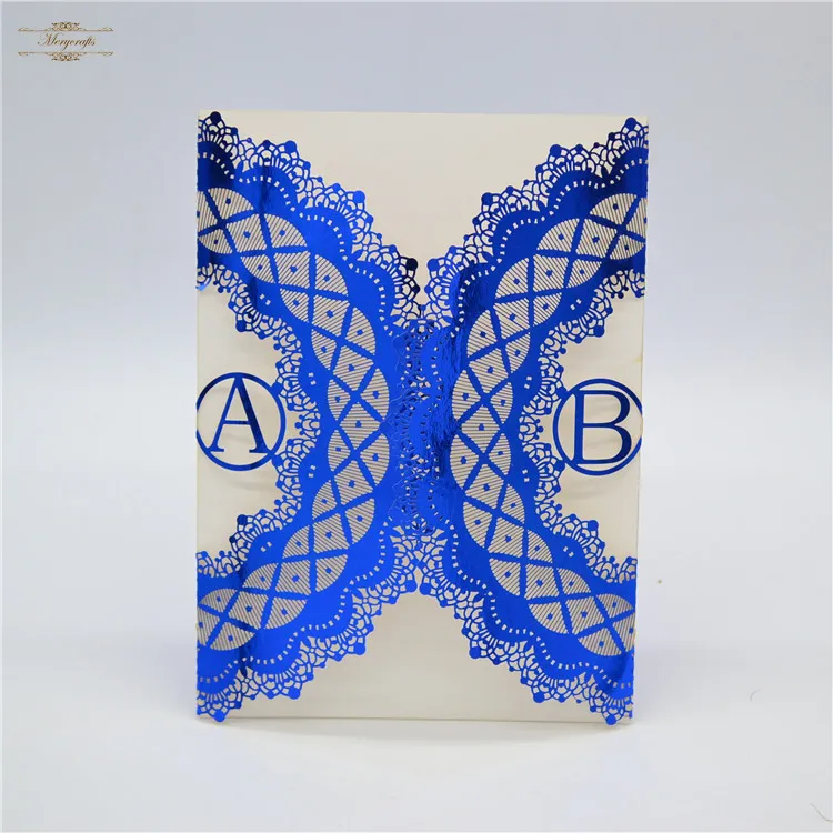 Personalised initials laser cut royal blue hardcover