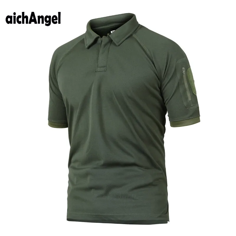 AichAngeI Мужская камуфляжная тактическая рубашка в стиле милитари Мужские дышащие быстросохнущие Рубашки Летние повседневные камуфляжные футболки