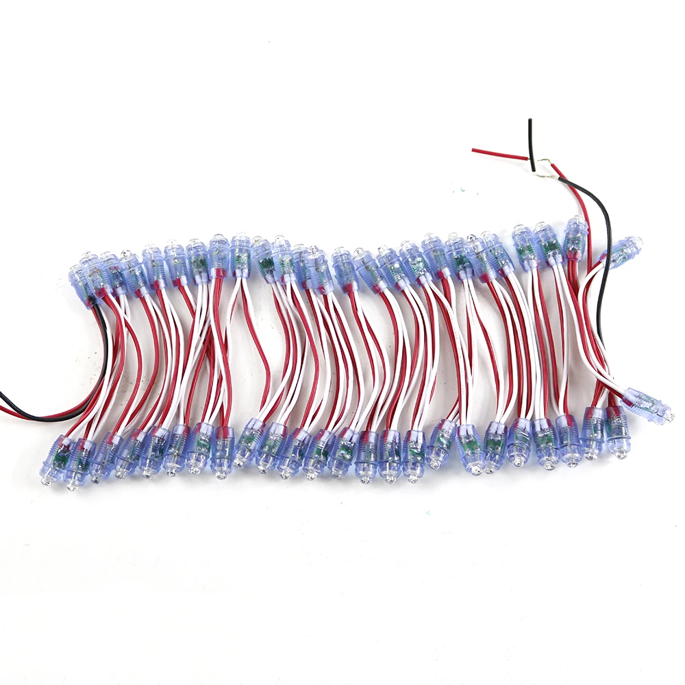 50 шт. 9 мм светодиодный пиксельный модуль струнный светильник DC5V IP68 водонепроницаемый канал буквы светодиодные точки светильник белый/красный/желтый/синий/зеленый/rgb