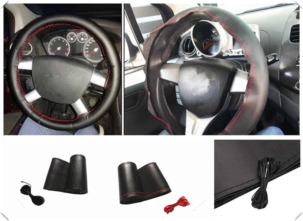38 см DIY чехол рулевого колеса автомобиля из мягкой кожи Плетеные иголки