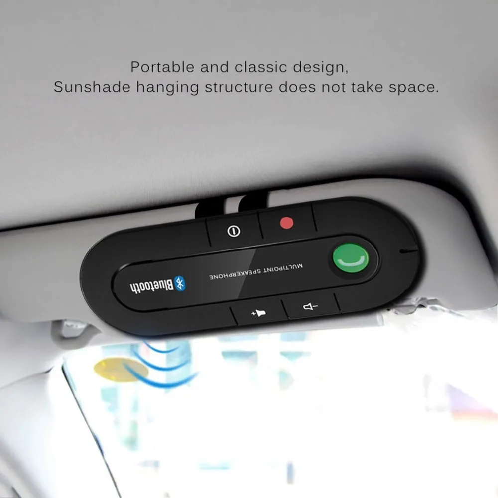 Bluetooth автомобильный комплект громкой связи беспроводной Bluetooth динамик телефон MP3 музыкальный плеер Солнцезащитный козырек клип динамик телефон с автомобильным зарядным устройством