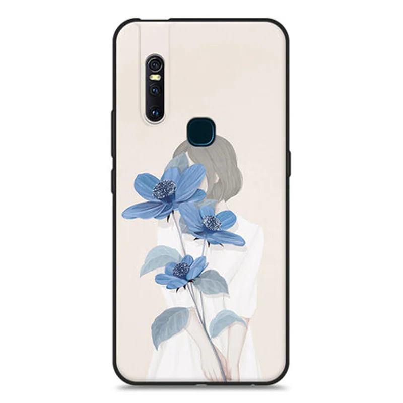 Чехол для vivo V15 роскошный мягкий ТПУ чехол с цветочным рисунком V 15 V1831T задняя