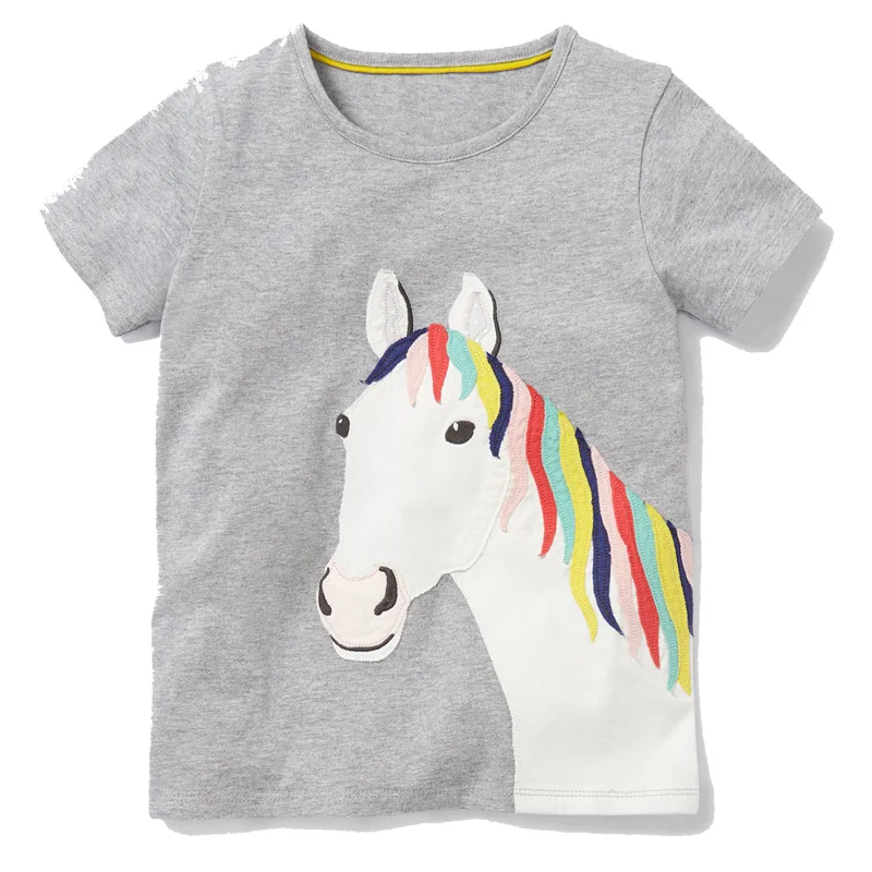 

Girls Summer Tops Children T shirts Baby Clothes 2019 Unicorn Tee Shirt Fille Girl T-shirt 100% Cotton Kids Clothing 2-7Years