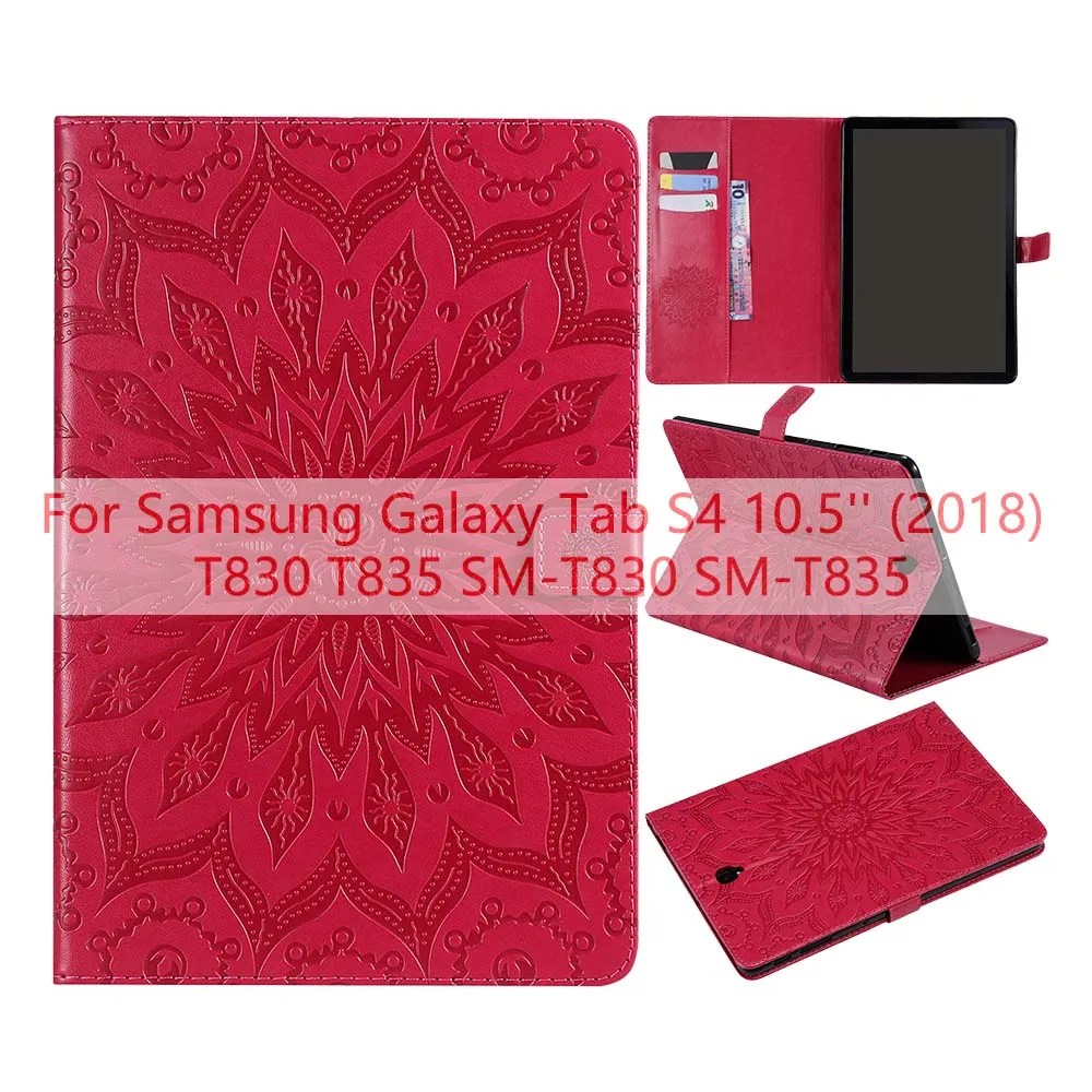 Красный Чехол для samsung Galaxy Tab S4, 10,5 дюймов, планшет( выпущен), T830, T835, T837, SM-T830, SM-T835, умный чехол, чехол для планшета - Цвет: Красный