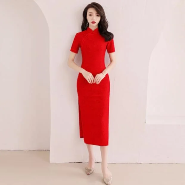 Cheongsam свадебное платье китайский стиль платье Fiesta Vestido Soiree сексуальное восточное платье Qipao платья подружки невесты TS1375 - Цвет: 2