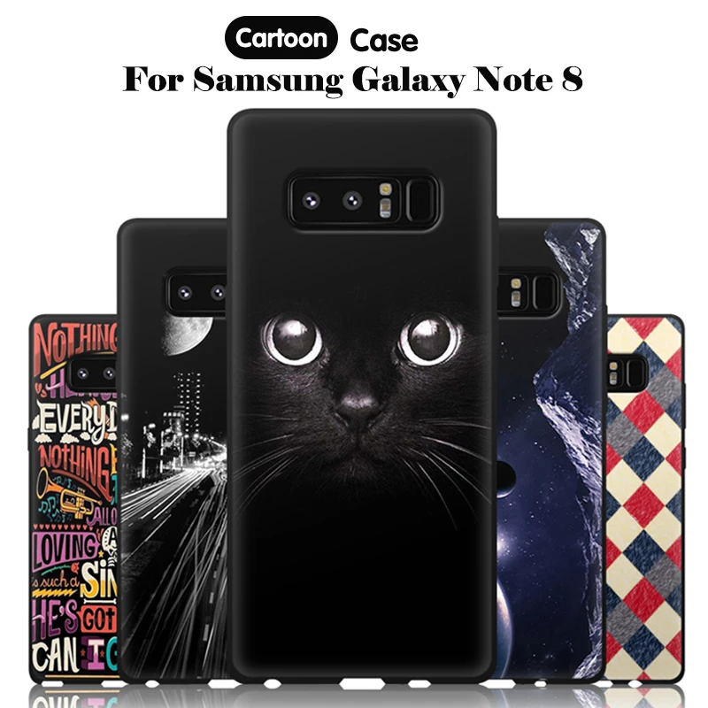 

JURCHEN Phone Case For Samsung Note 8 Case Cute Cartoon Back Coque Soft TPU Silicone Cover Case For Samsung Galaxy Note 8 Cover