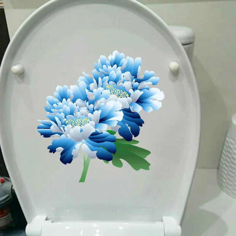 ZTTZDY 21,2*21,9 см ручная роспись классический синий цветок для дома комнаты современный Декор стены Туалет стикер T2-0034