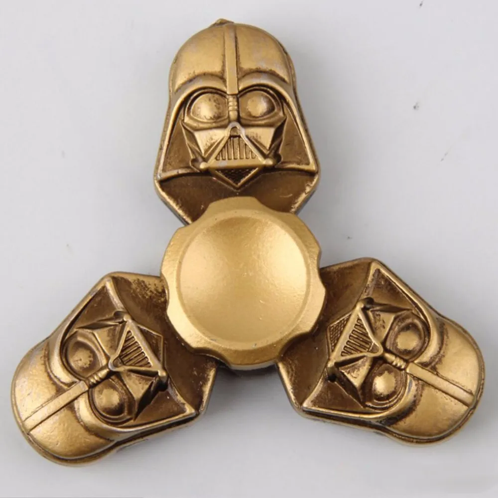 Дарт Вейдер Непоседа ручной Спиннер для пальцев стресс StarwarSpinner Tri Spinner - Цвет: Gold