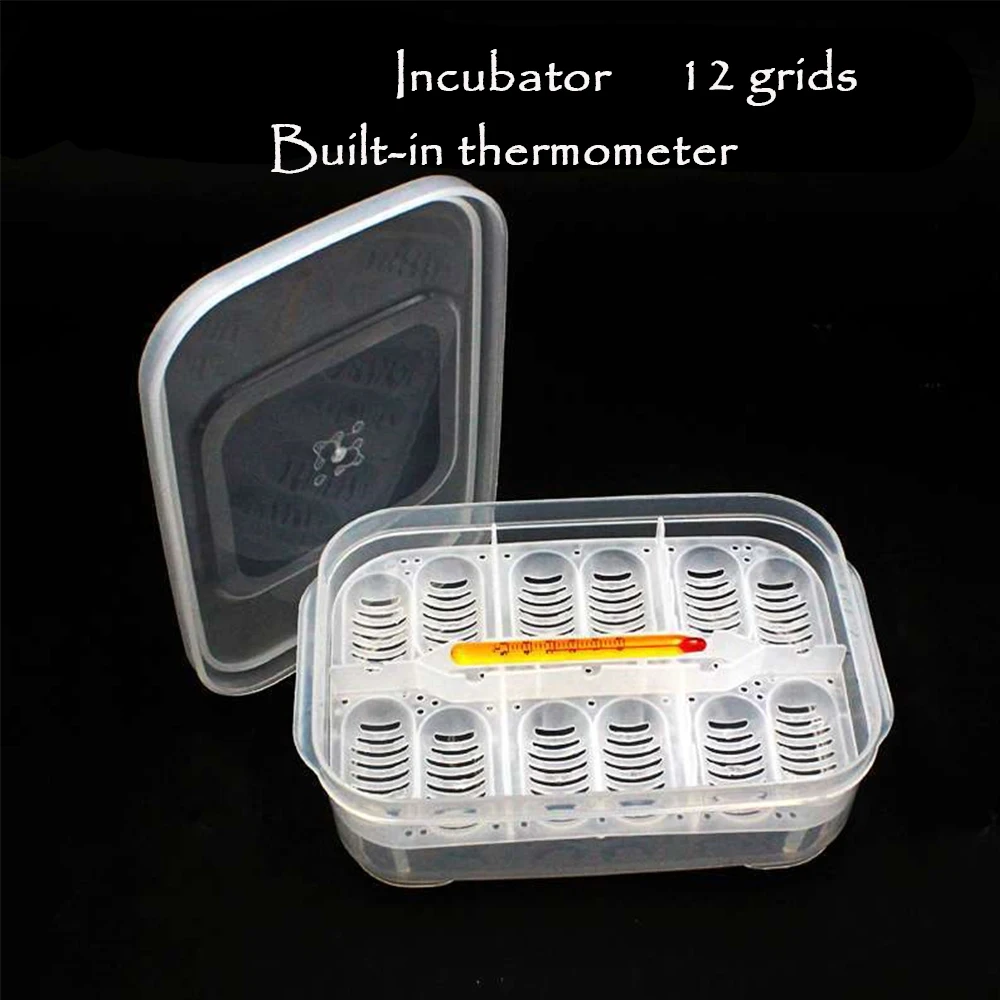 12 отверстий, профессиональный инкубационный лоток для яиц рептилий, ящерица, змея, куриные яйца, инкубационный инструмент с термометром, инкубатор
