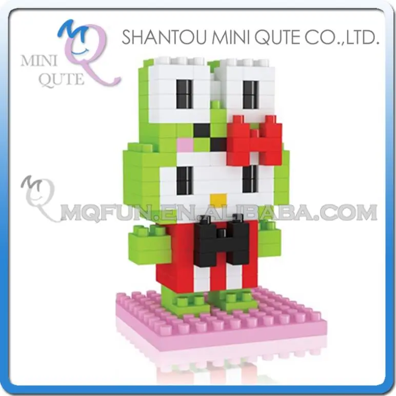 Mini Qute Kawaii Frog hello kitty Animal LINKGO diamond nano plastic cube building block brick cartoon educational toy NO.9612 | Игрушки и