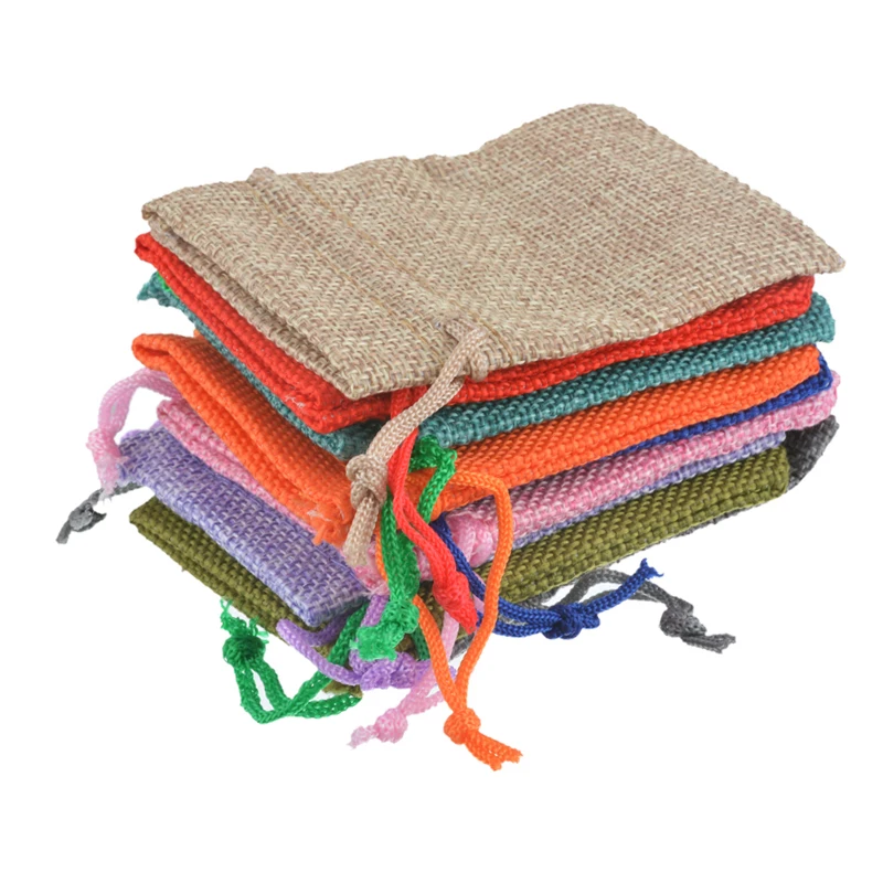 Hoomall Brand 25PCs Small Linen Fabric Storage Bag Organizer For