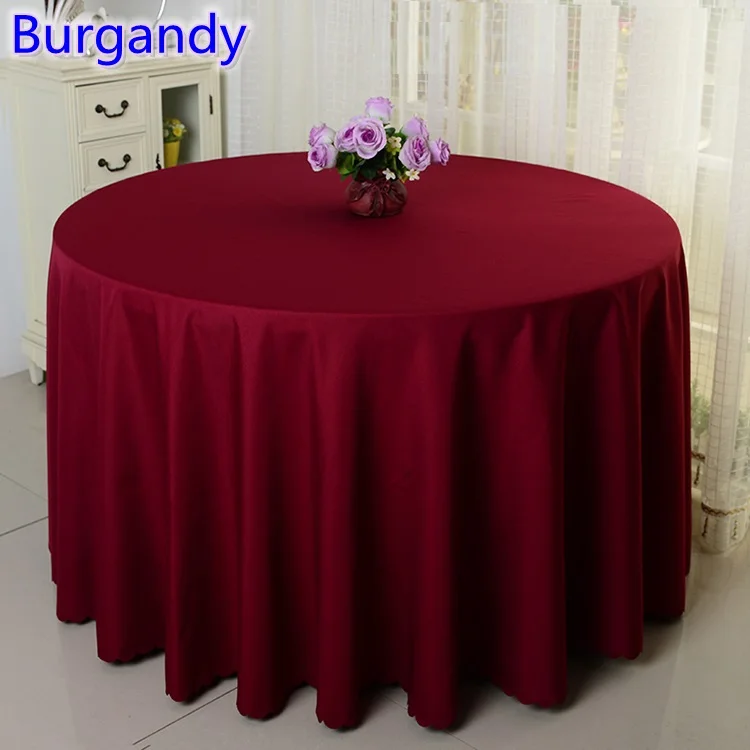 23 Цвета, полиэфирная скатерть, круглый стол, украшение, свадебные, вечерние, для отеля - Цвет: Burgandy