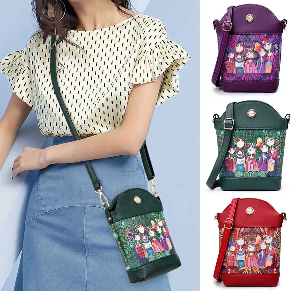 

HOT Brand Shoulder Bags Women High Quality PU Leather Shoulder Bags Ladies Designer Cartoon Printing Purse -OPK
