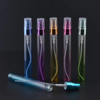 

50 PCS 10ml 6 Colors Refillable Sprayer Bottles Mini Glass Atomizer Empty Perfume Bottle Sample Containers