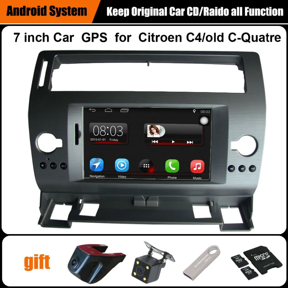 

Upgraded Original Car multimedia Player Car GPS Navigation Suit to Citroen C4/old C-Quatre C-TRIOMPHE 2004-2009 Bluetooth WiFi