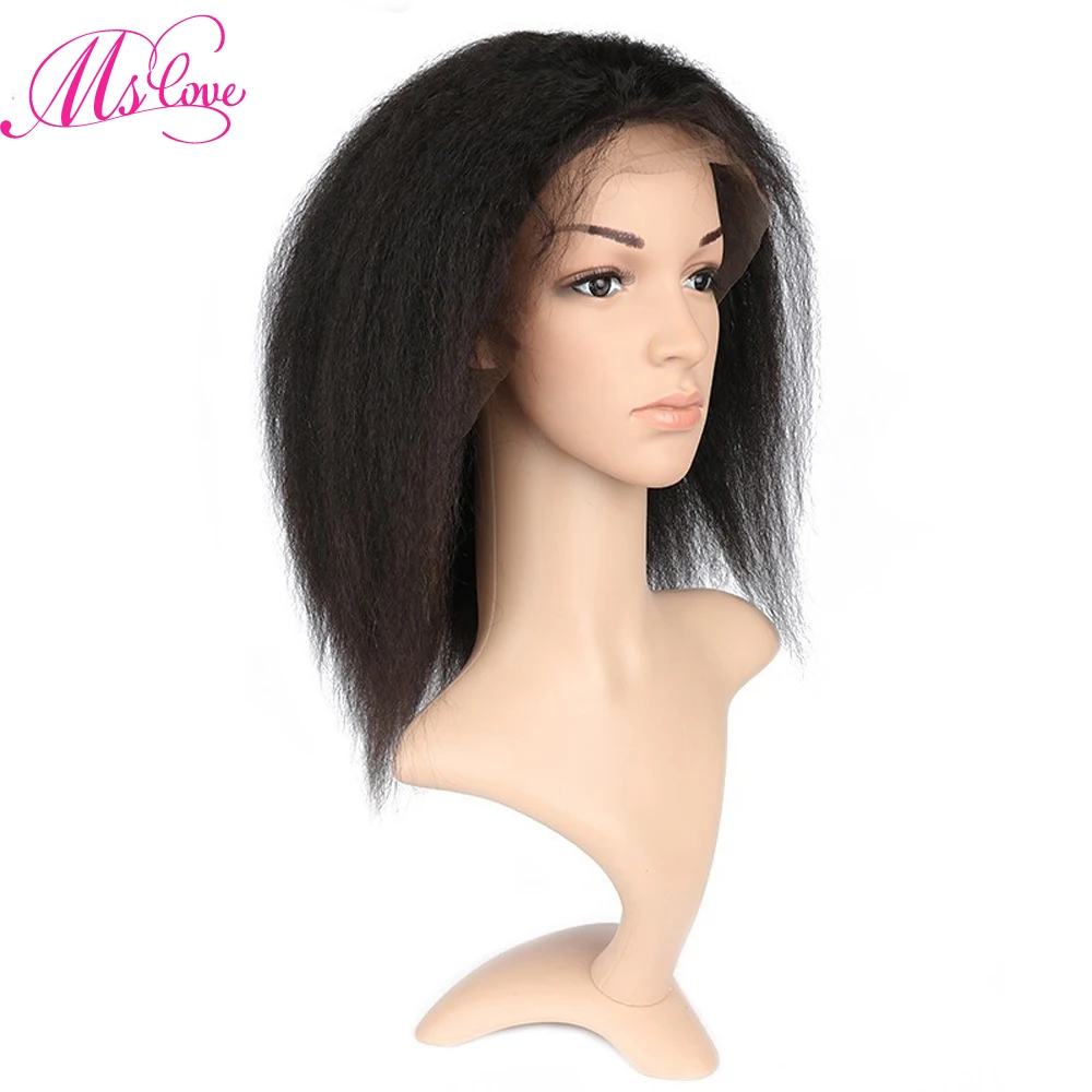 Ms Love Kinky Straight Wig Lace Front Human Hair Wigs With Baby Hair Yaki Brazilian Wig For Women Full Lace Wig Remy Hair