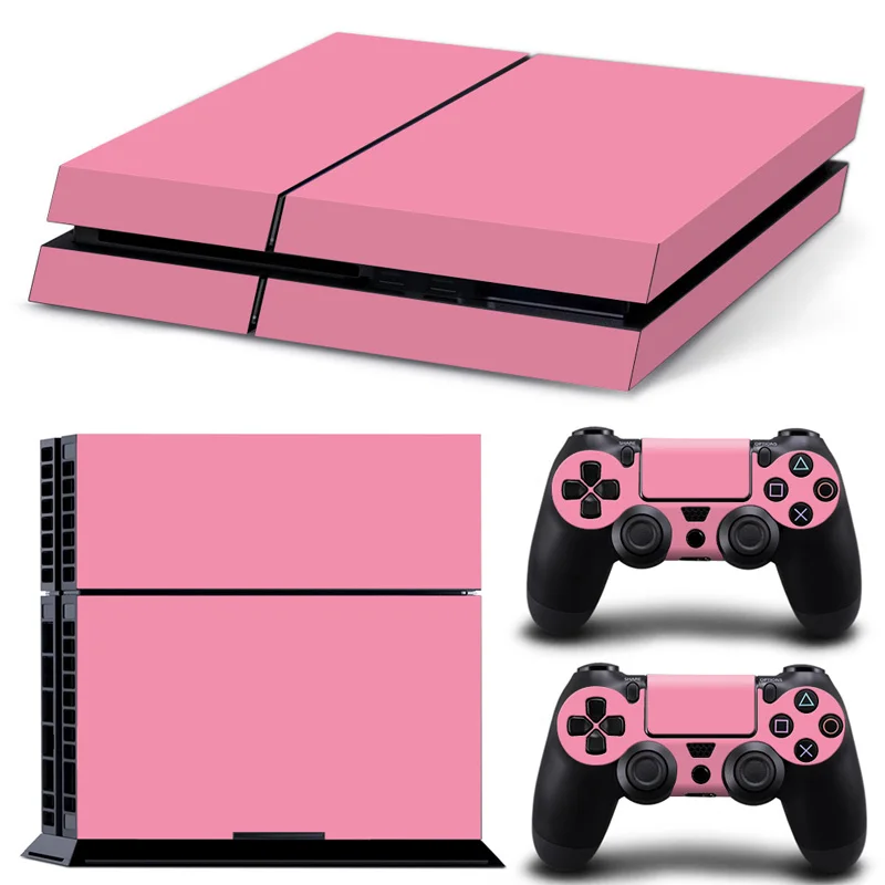 Полный розовый защитный чехол наклейка s для sony Playstation 4 консоль + 2 контроллера