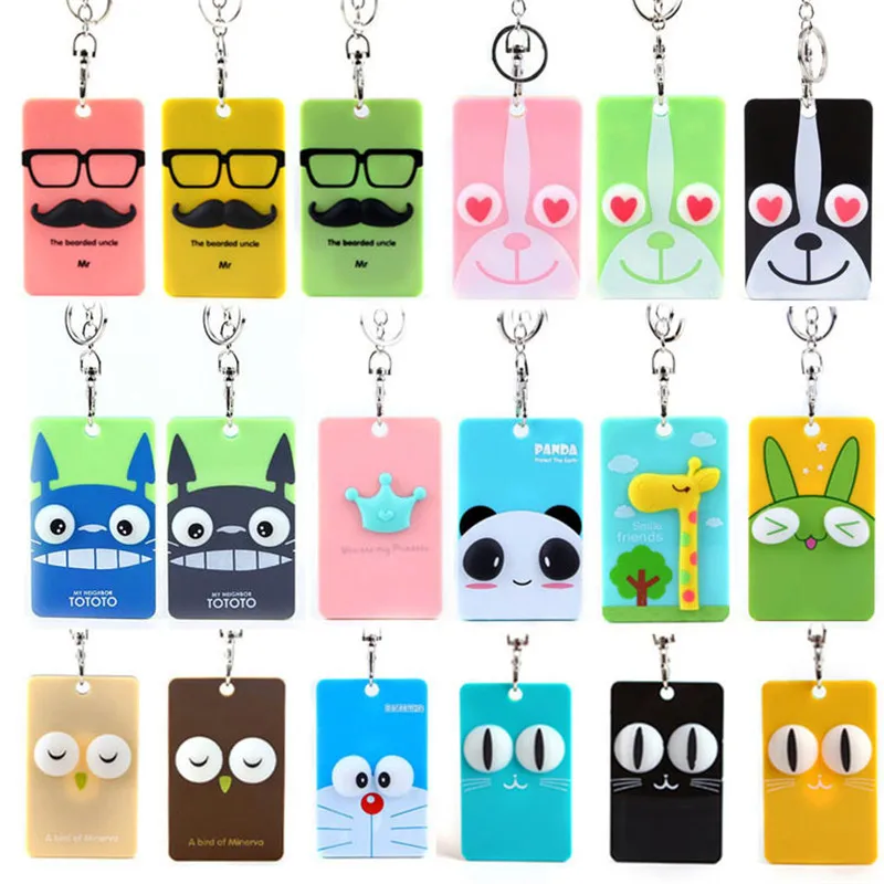 

figure Badge Holder Accessories ID Card Holder Lovely 3D Cartoon Credit Card Bus Door Card Case Cute Key Holder For Men & Women