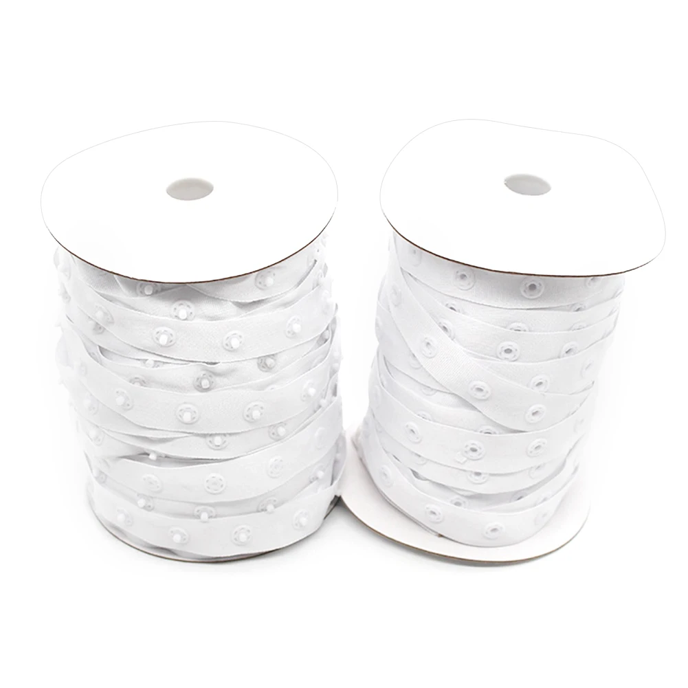 

1roll/50yards Fastening Button Snap Trim Fabric Press Studs Accessories Scrapbooking Ribbon Crafts Tape Sewing Garment Covers