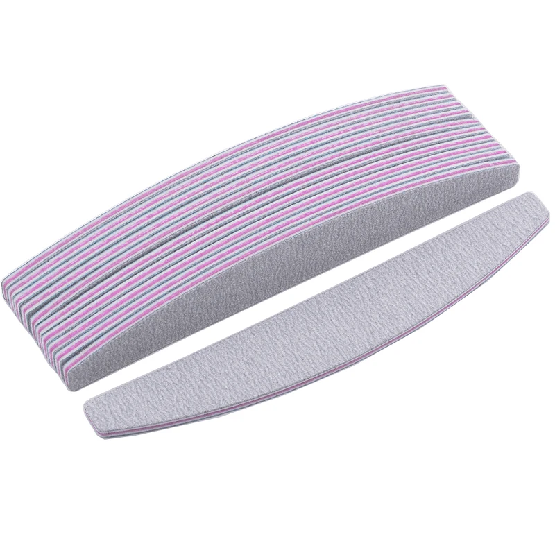 10 шт./партия полулунная Шлифовальная Пилка Для ногтей 100/180 серые ...