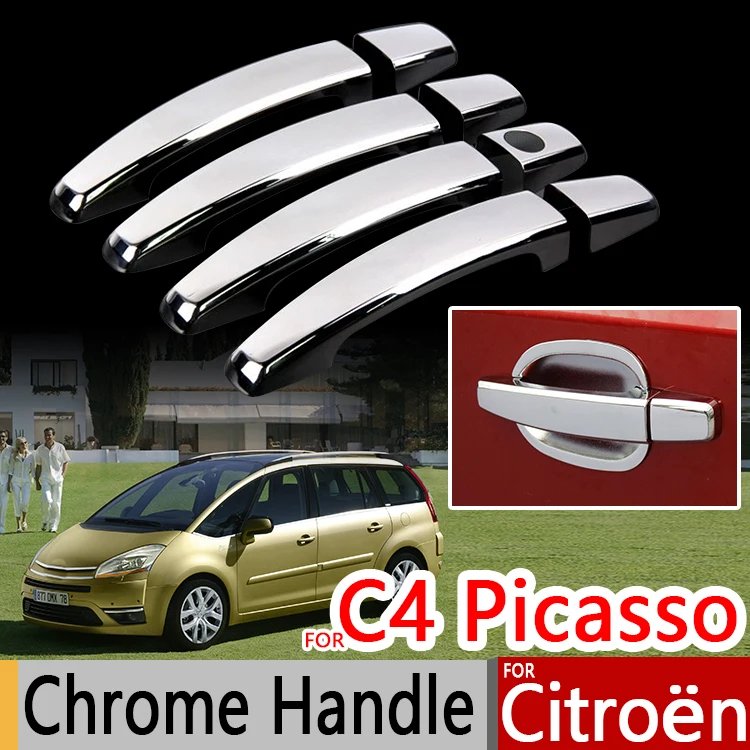 Хромированные чехлы на ручки для Citroen C4 Picasso 2006 2013 4 шт. стикеры автостайлинга Grand