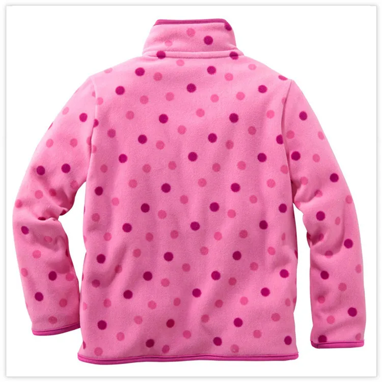 Spring Autumn Children Sweatshirts Baby Girl Coats Warm Fleece Zipper Jacket For Girls Dots Fashion Girls Clothing Jacket