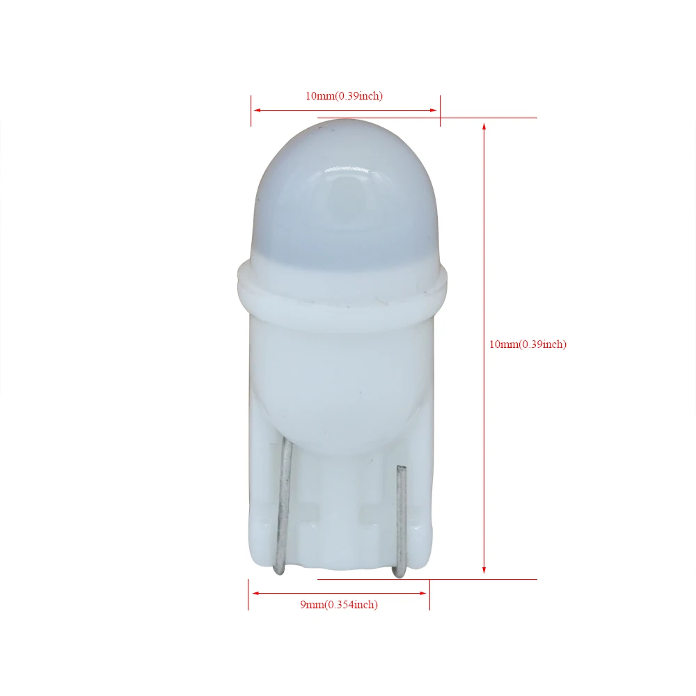 SUKIOTO 10-100PCS Ceramic T10 W5W LED Car Light White 5500K Width Marker t10 Clearance Wedge Dome Bulbs Mini Size (2)